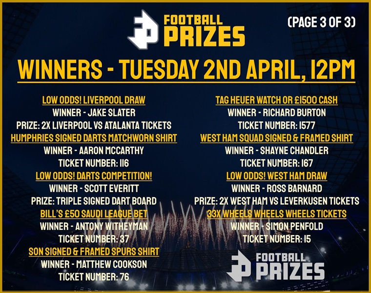 Tuesday 2nd April 3