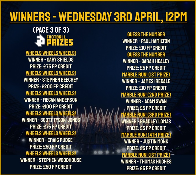 Wednesday 3rd April 3
