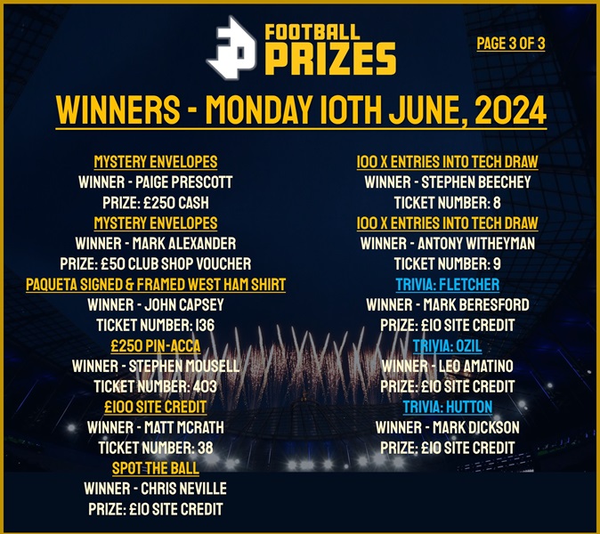 MONDAY 10TH JUNE 3