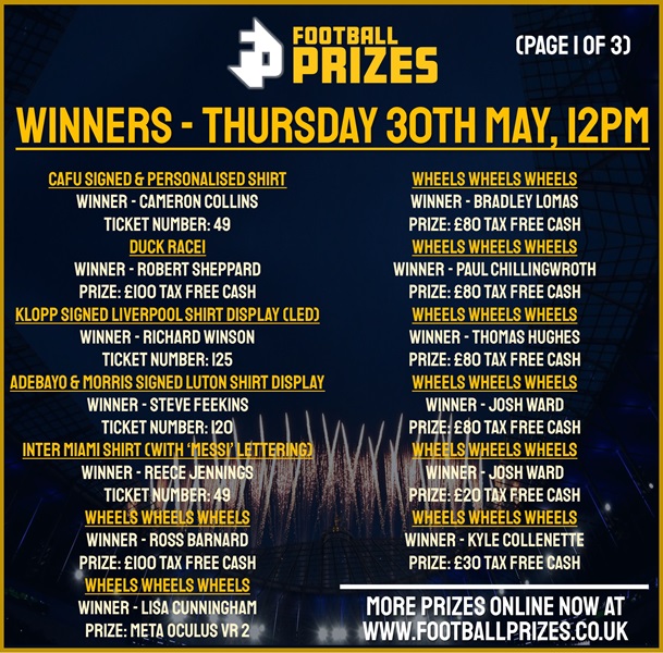 THURSDAY 30TH MAY 1