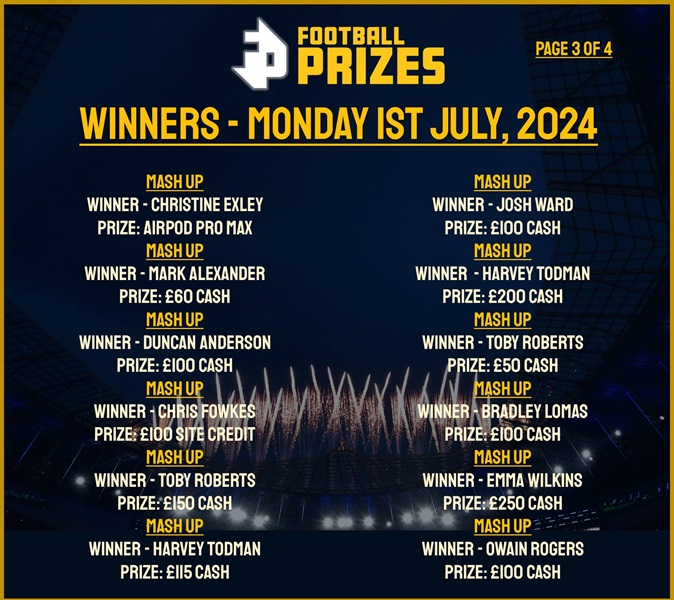 MONDAY 1ST JULY 3