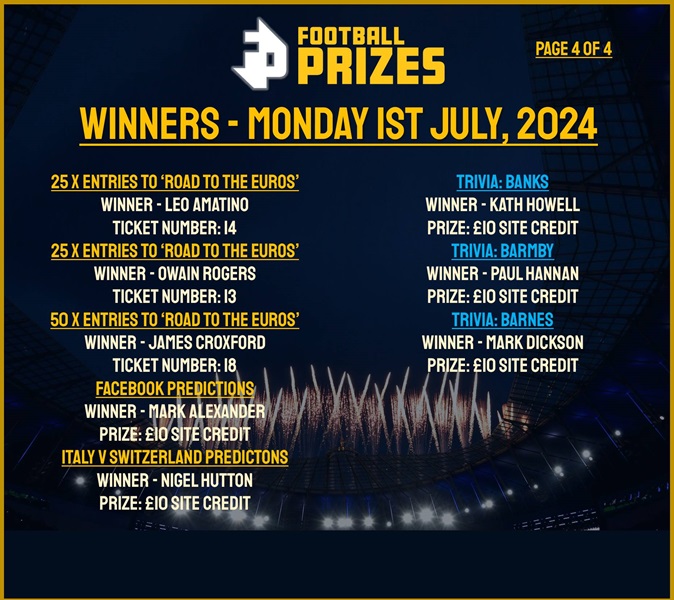 MONDAY 1ST JULY 4