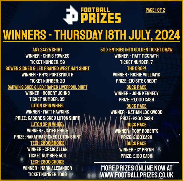 Thursday 18th July 1