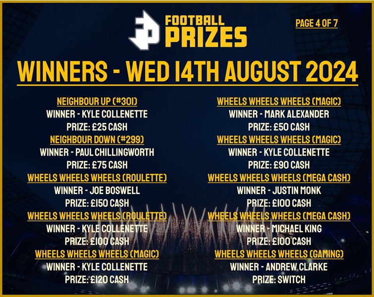 Wednesday 14th August 4